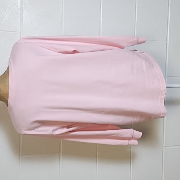 French Terry Lace Overlay Sweatshirt Open Bottom Side Slits - Picture 2 of 9